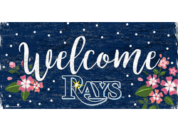 Tampa Bay Rays Welcome Floral 6x12 Sign