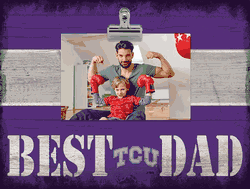 TCU Horned Frogs 10" x 8" Best Dad with Stripe Clip Frame