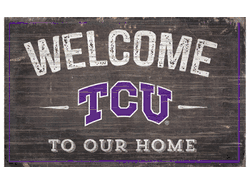 TCU Horned Frogs 11X19 Welcome to Our Home Sign