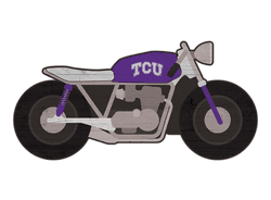 TCU Horned Frogs 12" Motorcycle Cutout Wood Sign
