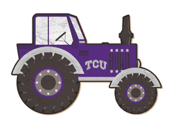 TCU Horned Frogs 12" Tractor Cutout Sign