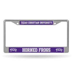 TCU Horned Frogs  12" x 6" Chrome Frame With Decal Inserts