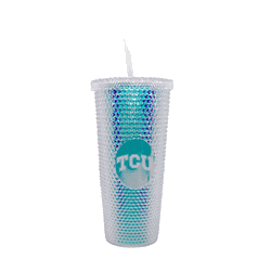 TCU Horned Frogs 24oz Iridescent Studded Tumbler