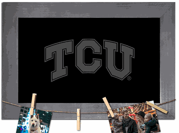 TCU Horned Frogs Blank Chalkboard with frame & clothespins 11x19 Sign