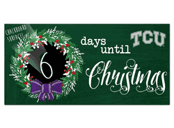 TCU Horned Frogs Chalk Christmas Countdown 6x12 Sign