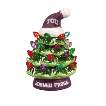 TCU Horned Frogs Christmas Tree 4 Inch LED Tabletop