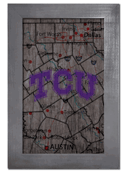 TCU Horned Frogs City Map 11x19 Sign