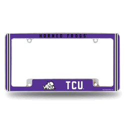TCU Horned Frogs Classic 12" x 6" Chrome All Over Automotive License Plate Frame