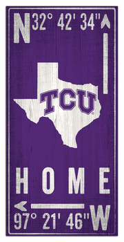 TCU Horned Frogs Coordinate 6x12 Sign