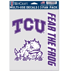 TCU Horned Frogs Decal Multi Use Fan 3 Pack