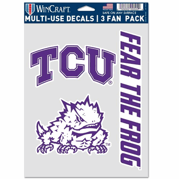 TCU Horned Frogs Decal Multi Use Fan 3 Pack