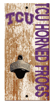 TCU Horned Frogs Distressed Bottle Opener