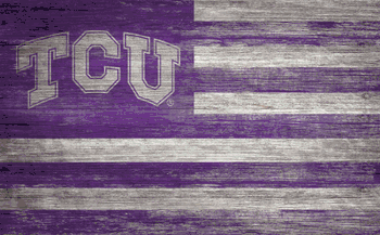 TCU Horned Frogs Distressed Flag 11x19