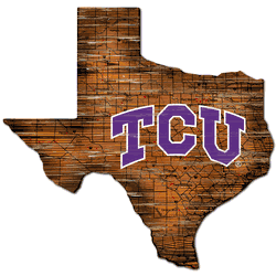 TCU Horned Frogs Distressed State with Logo