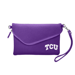 TCU Horned Frogs Fold Over Crossbody Pebble Purple