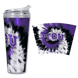 TCU Horned Frogs Metallic Tye Dye 24Oz Acrylic Tumbler W/Hinged Lid