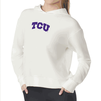 TCU Horned Frogs NCAA Kadi Waffle Hoodie Coconut Cream XXL