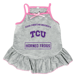 TCU Horned Frogs Pet Dress Grey Type XLarge