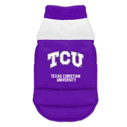 TCU Horned Frogs Pet Parka Puff Vest Extra Small