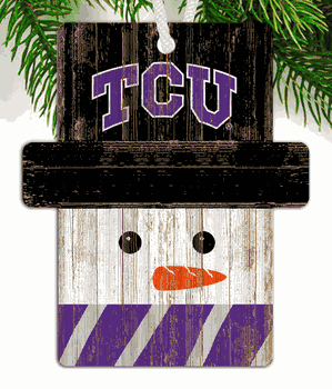 TCU Horned Frogs Snowman Ornament