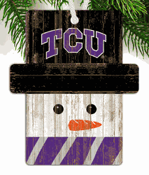 TCU Horned Frogs Snowman Ornament