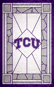 TCU Horned Frogs Stained Glass 11x19 Wood Sign