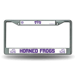 TCU Horned Frogs Standard Chrome Frame with Plastic Inserts 12" x 6" Car/Truck Auto Accessory