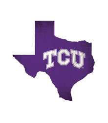 TCU Horned Frogs Team Color Logo State Sign