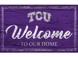 TCU Horned Frogs Team Color Welcome 11x19 Sign