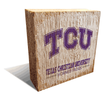 TCU Horned Frogs Team Logo Block 6X6