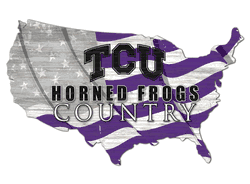 TCU Horned Frogs USA Shape Flag Cutout