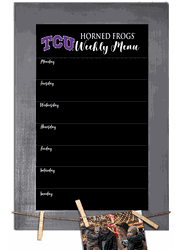 TCU Horned Frogs Weekly Chalkboard with frame & clothespins 11x19 Sign