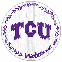 TCU Horned Frogs Welcome 12in Circle