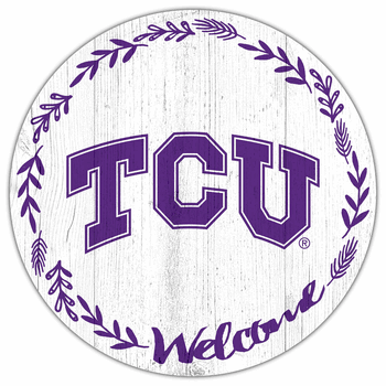 TCU Horned Frogs Welcome 12in Circle