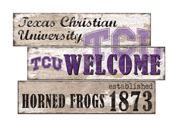 TCU Horned Frogs Welcome 3 Plank