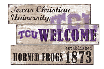 TCU Horned Frogs Welcome 3 Plank