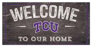 TCU Horned Frogs Welcome Distressed 6 x 12