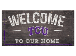 TCU Horned Frogs Welcome Distressed 6 x 12