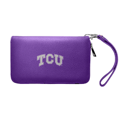 TCU Horned Frogs Zip Organizer Wallet Pebble Purple