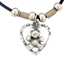 Teddy Bear Adjustable Cord Necklace