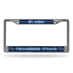 Tennessee Titans #1 Mom 12" x 6" Silver Bling Chrome Car/Truck/SUV Auto Accessory
