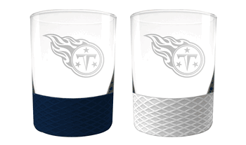 Tennessee Titans 2pc Laser Etched Commissioner Rocks Glass Set