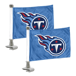 Tennessee Titans Ambassador Car Flags - 2 Pack Mini Auto Flags, 4in X 6in
