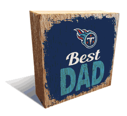 Tennessee Titans Best Dad 6x6 Wood Block