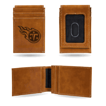 Tennessee Titans Brown Laser Engraved Front Pocket Wallet