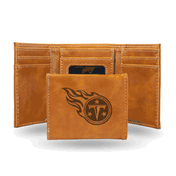 Tennessee Titans Brown Laser Engraved Tri-Fold Wallet
