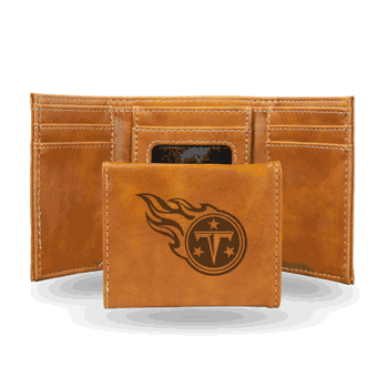 Tennessee Titans Brown Laser Engraved Tri-Fold Wallet