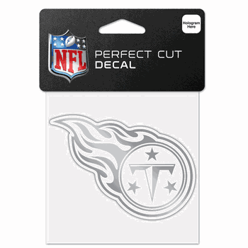 Tennessee Titans Decal 4x4 Perfect Cut Metallic Silver
