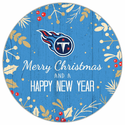 Tennessee Titans Merry Christmas & New Year 12in Circle