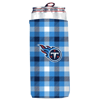 Tennessee Titans Plaid Insulated Slim Can Sleeve
